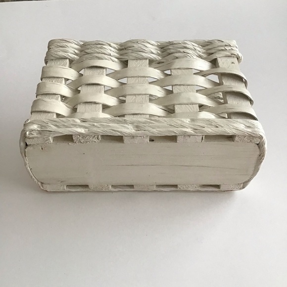 Watermelon Napkin Holder Hand Painted White Basket Farmhouse Cottagecore Vintage - Picture 4 of 13